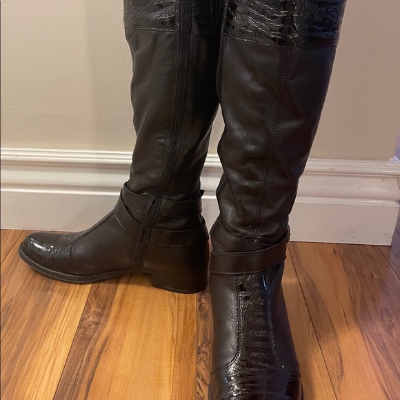 Black women leather boots with lining - Picture 7 of 7